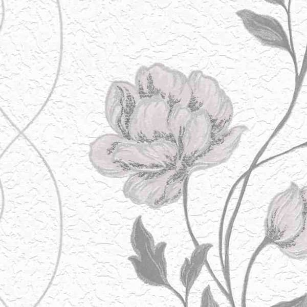 vinyl expanderad 10235-10 non-vävd tapet blommor floral 0.53 x 10.05 m Erismann Finesse grå