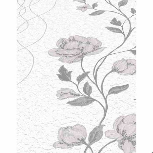 vinyl expanderad 10235-10 non-vävd tapet blommor floral 0.53 x 10.05 m Erismann Finesse grå