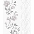 Miniatyrbild 1 av 6: vinyl expanderad 10235-10 non-vävd tapet blommor floral 0.53 x 10.05 m Erismann Finesse grå
