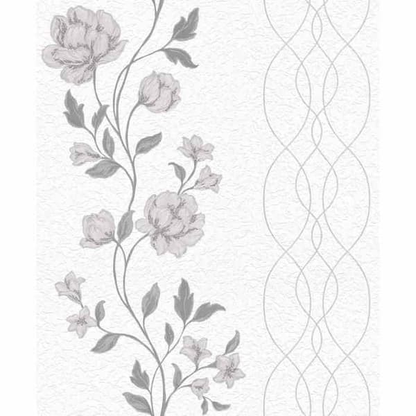 vinyl expanderad 10235-10 non-vävd tapet blommor floral 0.53 x 10.05 m Erismann Finesse grå