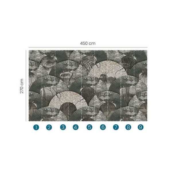 Fototapet 2512N-11 grafisk digitaltryck 4.5 x 2.7 m Erismann Zooom Grå