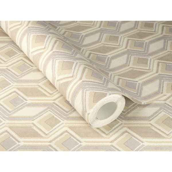 non-woven tapet 746518 grafisk tapet 53 x 1005 cm Rasch Indisk stil grå beige