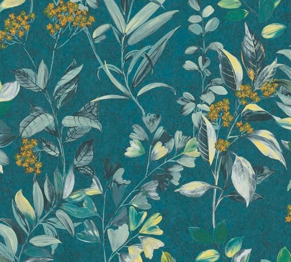 A.S. Création AP ARCADE 391713 non-vävd tapet blommor floral 10.05 x 0.53 m grön vardagsrum sovrum kontor