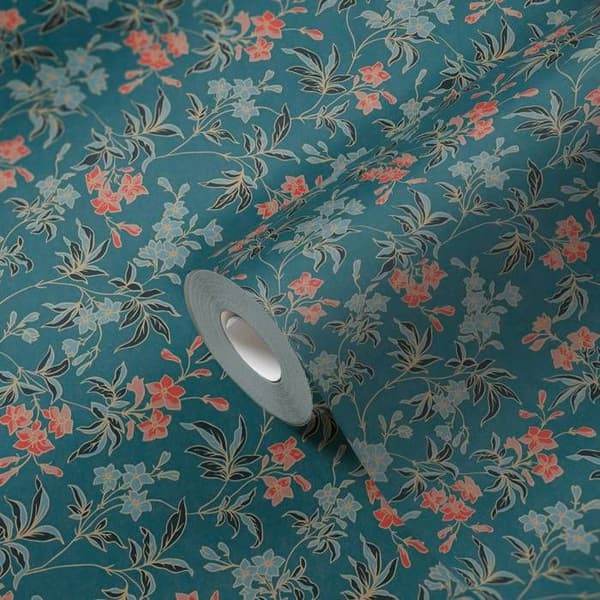 A.S. Creation Art of Eden 390634 Non-woven Tapet Floral 10.05 x 0.53 m Blå