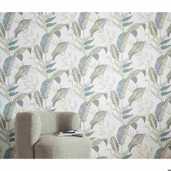 expanderad vinyl 10332-07 non-vävd tapet blommor floral 0.53 x 10.05 m Erismann ELLE Dekoration grön