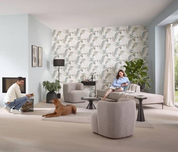 expanderad vinyl 10332-07 non-vävd tapet blommor floral 0.53 x 10.05 m Erismann ELLE Dekoration grön