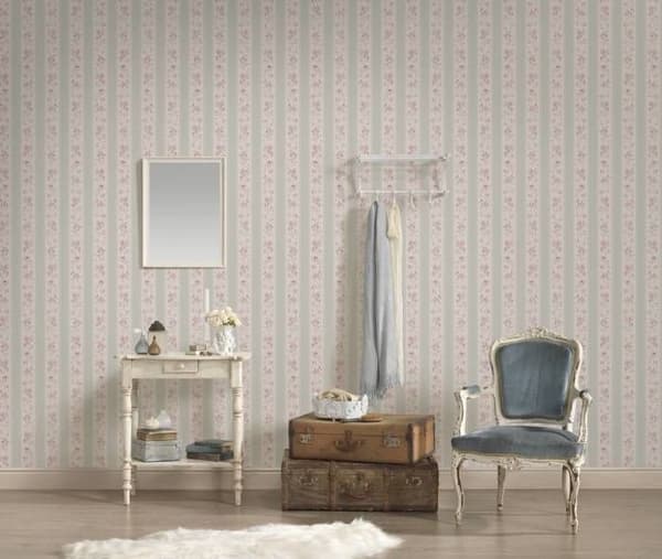 A.S. Creation Maison Charme 390692 Non-vävd tapet med blommönster 10.05 x 0.53 m Grå