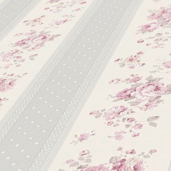 A.S. Creation Maison Charme 390692 Non-vävd tapet med blommönster 10.05 x 0.53 m Grå