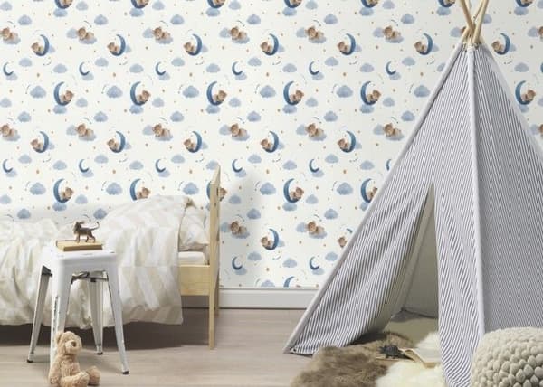papper med non-woven 321005 tapet barnrum 53 x 1005 cm Rasch Selection blå