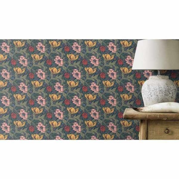 Rasch Salisbury 552577 Non-vävt tapet blommigt utseende 0,53 m x 10,05 m Blå