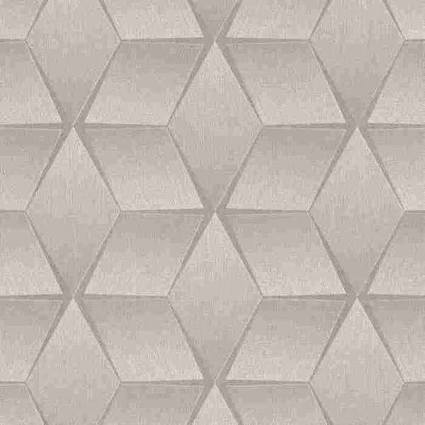 Geometriskt texturerat tapet Rasch Taupe 310603