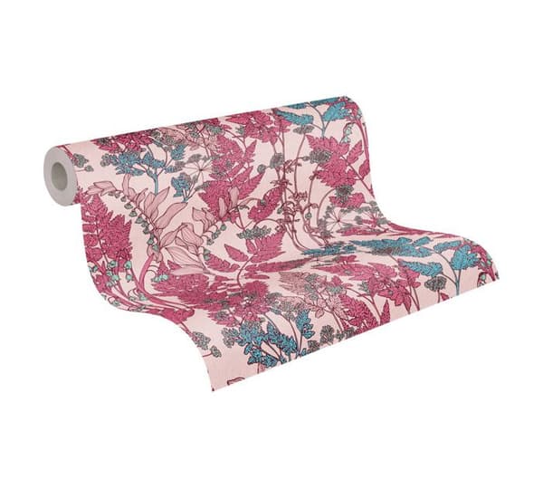 A.S. Creation 377518 Non-woven tapet med blommor 0.53 m x 10.05 Rosa