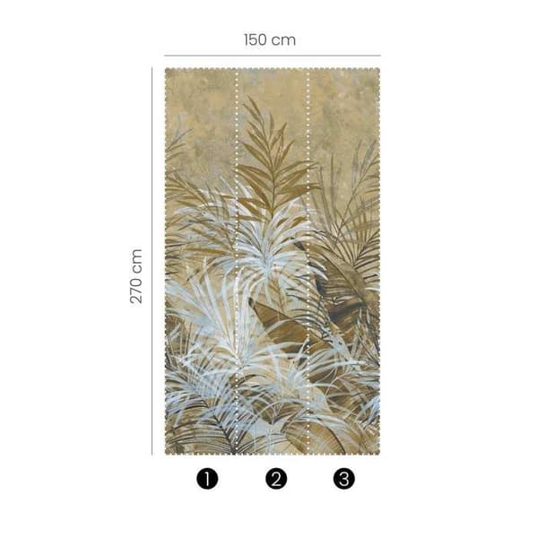 Fototapet 2544N-82 digitaltryck träd blad 1,5 x 2,7 m Erismann Fashion for Walls digital Beigefärg