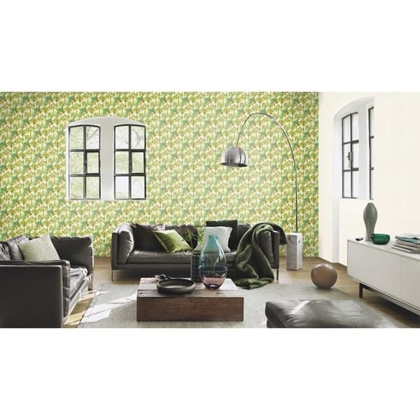 Rasch Salsa 478235 Non-woven tapet Botanisk 10.05 x 0.53 m Vit Grön Brun