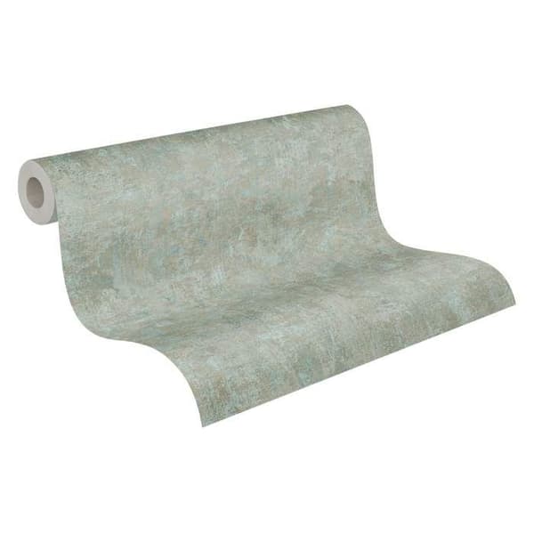 Non-woven tapet från eco Natural Living - A.S. CREATION - falska enfärger - gröna, gråa, blåa