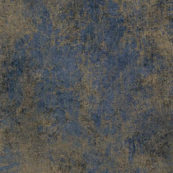 Tapet i texturerad vinyl lyxigt betong Elle Decoration marinblå / guld 10438-08