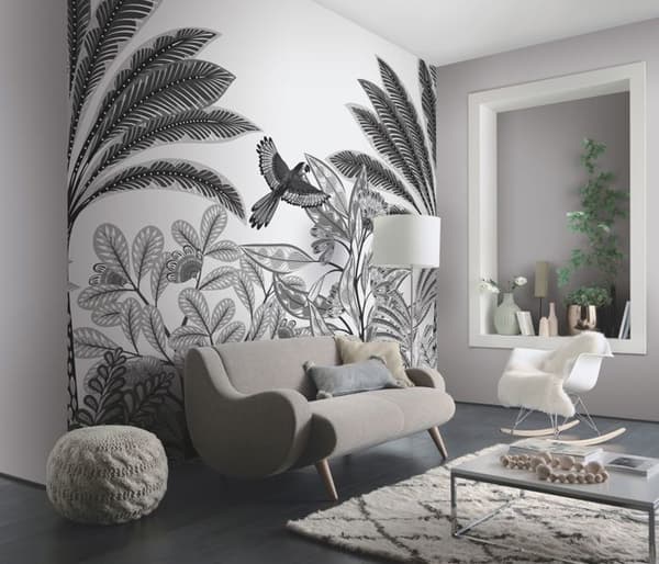 Fototapet 2255-20 digitaltryck träd löv 2.5 x 2.8 m Erismann ELLE digital svart