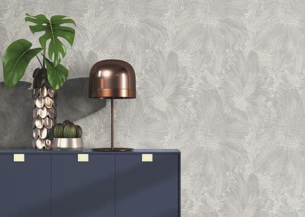 papper utan lim 509250 tapet blommor floral 53 x 1005 cm Rasch Selection grå