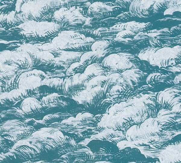 Arkitektens Papper tapet moln Jungle Chic tapet non-woven utan PVC blå vit matt slät 377053 37705-3 10,05 m x 0,53...