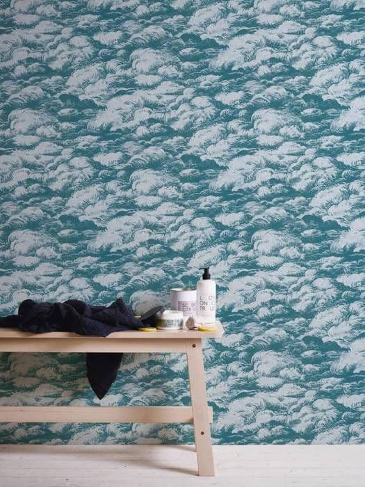 Arkitektens Papper tapet moln Jungle Chic tapet non-woven utan PVC blå vit matt slät 377053 37705-3 10,05 m x 0,53...