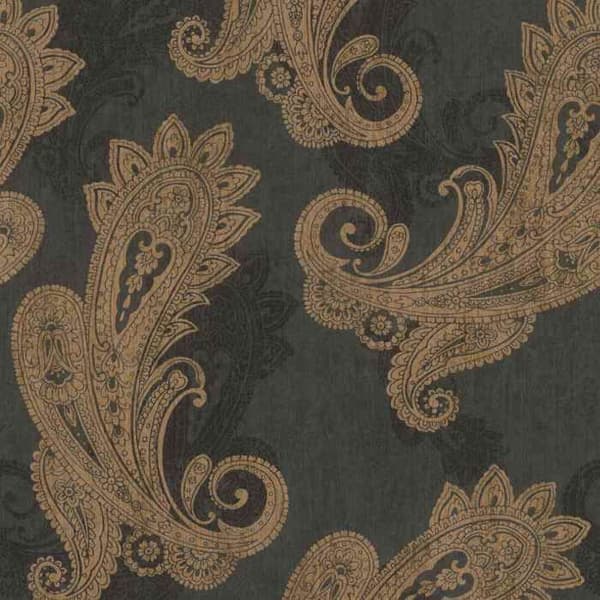 tapet non-woven 746464 barocktapet 53 x 1005 cm Rasch Indisk stil svart guld