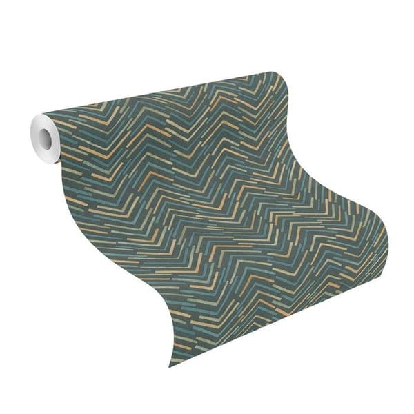 non-woven tapet 560985 3D tapet 53 x 1005 cm Rasch Barbara Home Collection III brun grön