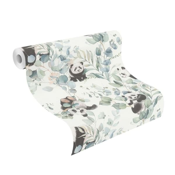 tapet 301199 papper tapet barnrum 53 x 1005 cm Rasch Selection vit svart grön