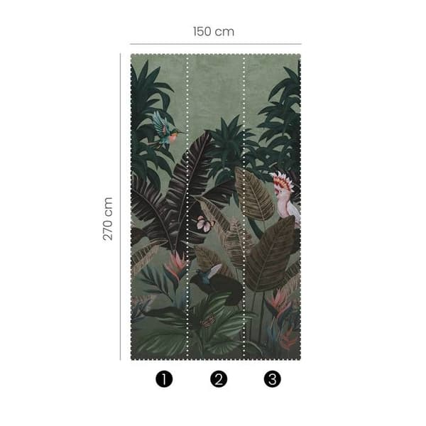 Fototapet 2547N-81 digitalt tryck träd löv 1,5 x 2,7 m Erismann Fashion for Walls digital grön