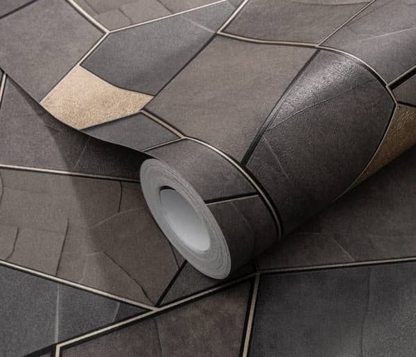 Tapet non-vävd 10445-37 Tapet Stenbetong 0,53 x 10,05 m Erismann Elle Dekoration 4 Grå