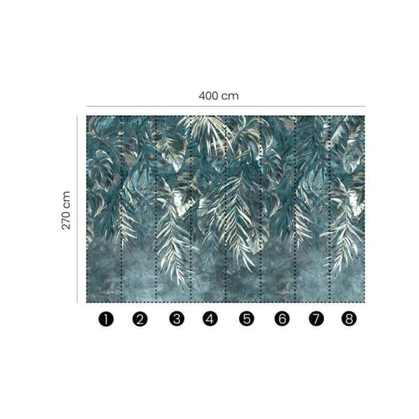 Fototapet 2536V-13 digitaltryck träd blad 3 x 2.7 m Erismann Fashion for Walls digital turkos