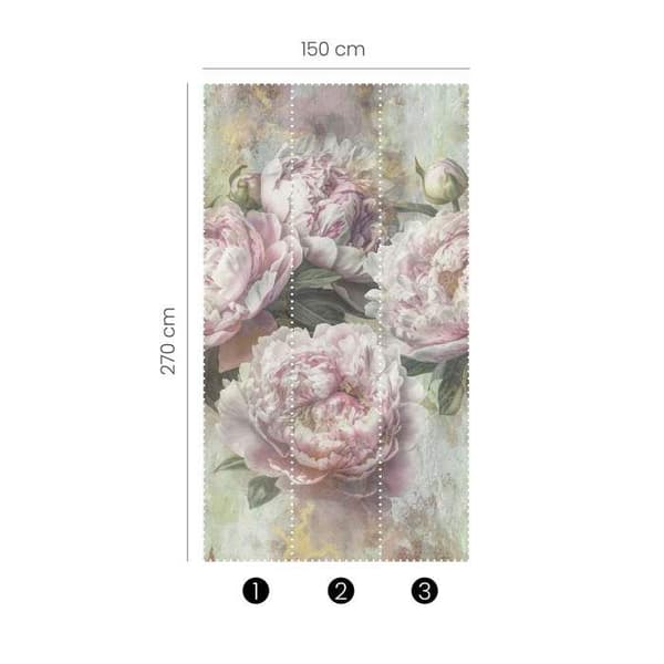 Fototapet 2552N-81 Digitalt tryck Blommor Floral 1,5 x 2,7 m Erismann Fashion for Walls digital rosa