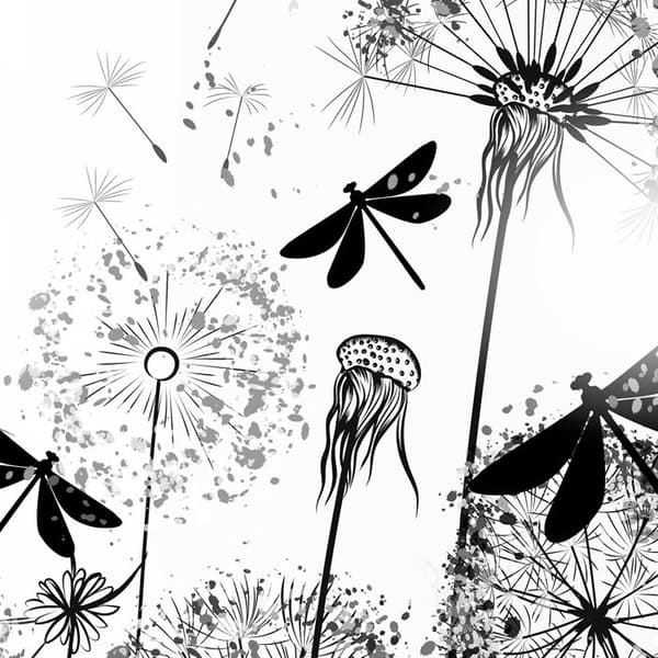 Fototapet 2520N-81 Digitaltryck Blommor Floral 1,5 x 2,7 m Erismann Zooom Grå