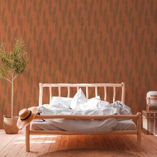 Tapet - A.S. Création - SP15776 - Vinyltapet - Blommig och växtlig - Orange 53 cm x 10,05 m