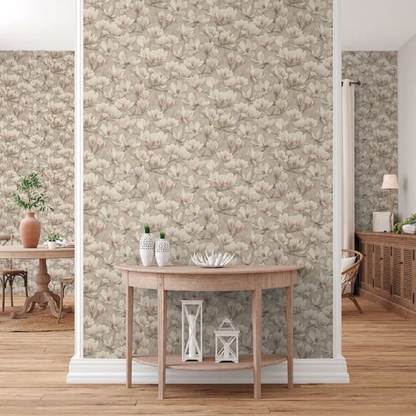 Florentinsk tapet Blommor M1-No.11286 Non-vävd Brun Rosa Tadessi 10,05 m x 0,53 m