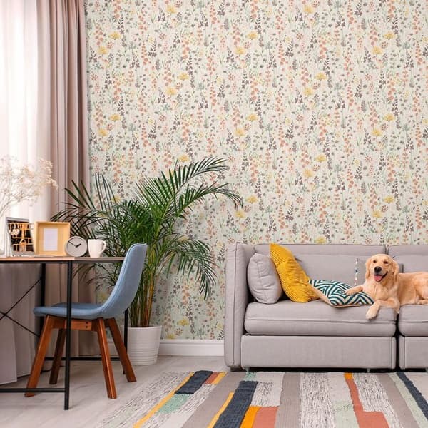 Tapet Blommor M1-No.11203 Non-Woven Beige Orange Tadessi 10.05m x 0.53 m