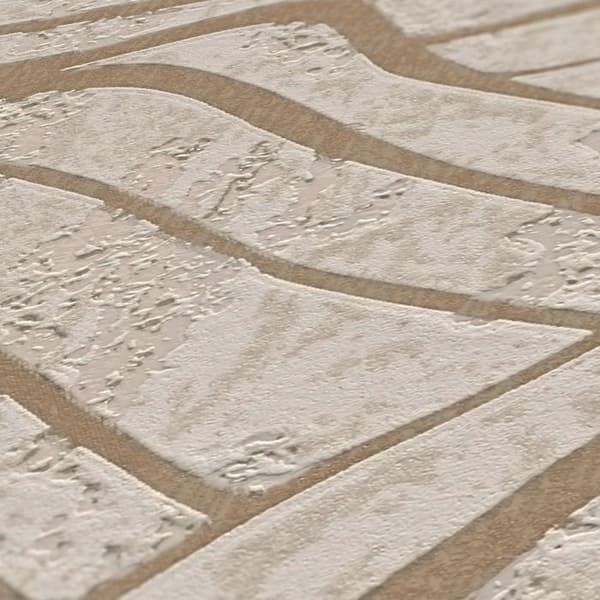 Tapet matia Effet 3D M1-No.11027 Intissé Beige Guld Tadessi 10.05m x 0.53 m