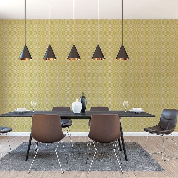 Grafiskt Tapet M1-No.10918 Non-Woven Grön Kräm Tadessi 8.50 m x 0.53 m