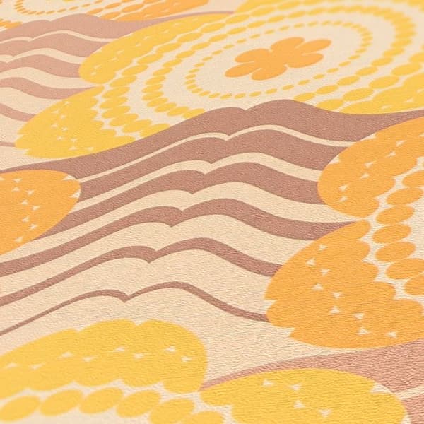 Papier Peint Lenni Blommor M1-No.10947 Non-woven Beige Brun Tadessi 8.50 m x 0.53 m