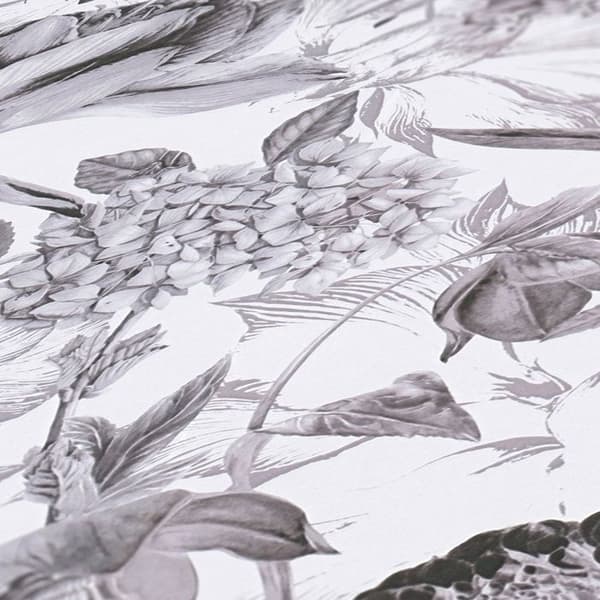 Som. creation - 381753 - A.S. Creation WTD Non-woven tapet Blommönster Grå/vit 10,05 x 0,53 m