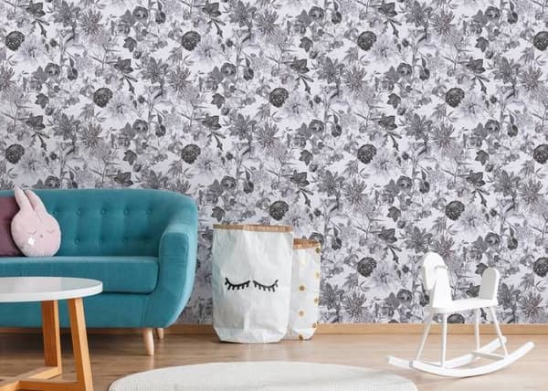 Som. creation - 381753 - A.S. Creation WTD Non-woven tapet Blommönster Grå/vit 10,05 x 0,53 m