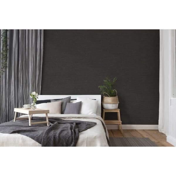 Livingwalls - 385272 - WTD 38527-2 Tapet non-woven Raphia mönster Svart/brun