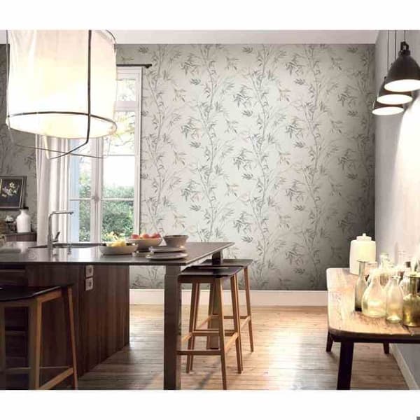 10388-38 - Vinyltapet med textur på non-woven bambu beige grå - DECOR DESIGN