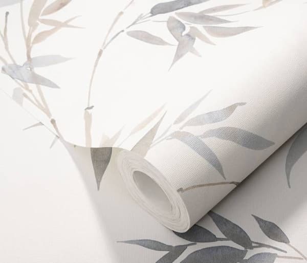 10388-38 - Vinyltapet med textur på non-woven bambu beige grå - DECOR DESIGN