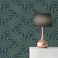 Miniatyrbild 3 av 5: Papper Tapet Lenni Blommor M1-No.11003 Vinyltapet Petrol Guld Tadessi 10.05m x 0.53 m