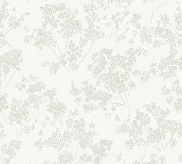 Papier Peint Lenni Blommor M1-No.11080 Vinyltapet Vit Grön Tadessi 10.05m x 0.53 m
