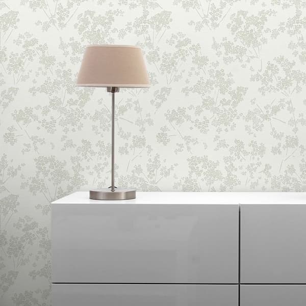 Papier Peint Lenni Blommor M1-No.11080 Vinyltapet Vit Grön Tadessi 10.05m x 0.53 m