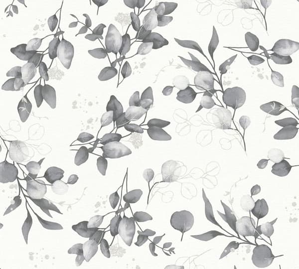 tapet Valentin blommor M1-No.11244 non-woven vit svart Tadessi 10,05 m x 0,53 m