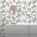 Miniatyrbild 1 av 4: tapet Valentin blommor M1-No.11244 non-woven vit svart Tadessi 10,05 m x 0,53 m