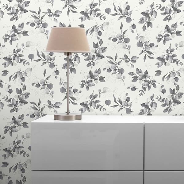 tapet Valentin blommor M1-No.11244 non-woven vit svart Tadessi 10,05 m x 0,53 m