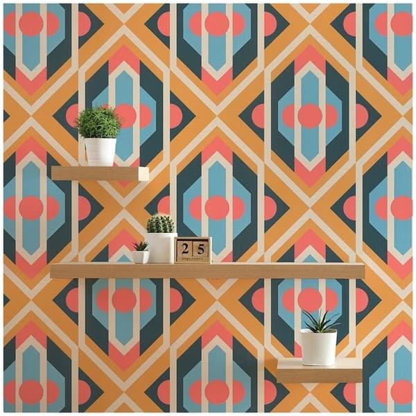 Grafiskt Tapet M1-No.10906 Non-woven Blå Gul Tadessi 8.50 m x 0.53 m